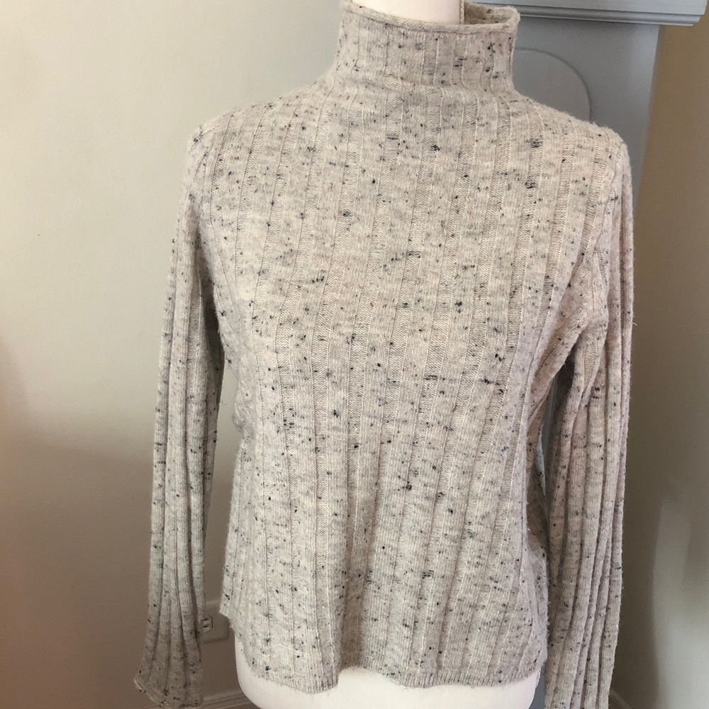 Grey Speckled Turtleneck Sweater